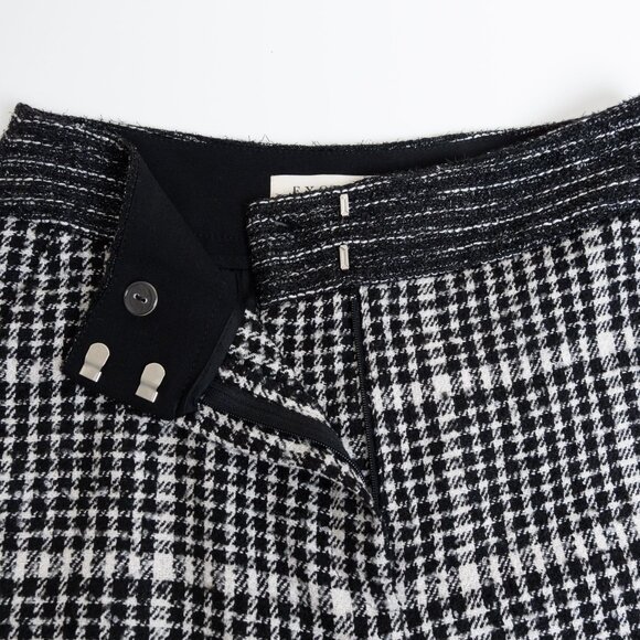 ANTHROPOLOGIE Exquise Wide Leg High Rise Plaid Trousers Pants Black White Small - Picture 8 of 14